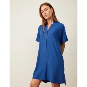 ADAY Anywhere Shirt Mini Dress in‎ Lapis